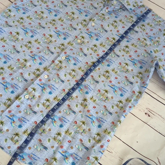 Bugatchi classic fit shirt, Kapalua short sleeves button, surfer design, med (?) - Picture 14 of 15